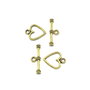 Inchizatoare tip toggle inima, auriu antichizat, 14x11 mm + 19x7 mm (cod 13-18)