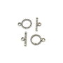 Inchizatoare tip toggle, argintiu antichizat, 14x10 mm + 14x5 mm (cod 13-20)