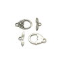Inchizatoare tip toggle, model vegetal, argintiu antichizat, 18x12 + 16x7 mm (cod 13-22)