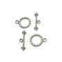 Inchizatoare tip toggle, argintiu antichizat, 17x13 mm + 21x6 mm (cod 13-23)
