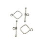 Inchizatoare tip toggle, argintiu antichizat, 18x14 mm + 19x6 mm (cod 13-24)