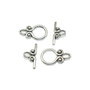 Inchizatoare tip toggle, argintiu antichizat, 20x12 mm + 18x9 mm (cod 13-25)