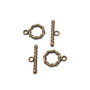 Inchizatoare tip toggle, finisaj cupru antichizat, 15x12 mm + 20x6 mm (cod 13-31)