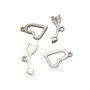 Inchizatoare tip toggle, inima, argintiu antichizat, 20x13 mm + 22x10 mm (cod 13-41)