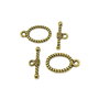 Inchizatoare tip toggle, auriu antichizat, 20x13 mm + 20x7 mm (cod 13-45)