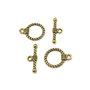 Inchizatoare tip toggle, auriu antichizat, 18x14 mm + 20x7 mm (cod 13-46)