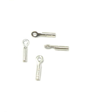Capat snur placat cu argint, 4x1 mm – 2 buc (cod 12-4)