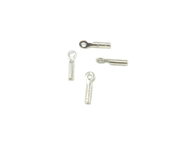 Capat snur placat cu argint, 4x1 mm – 2 buc (cod 12-4)
