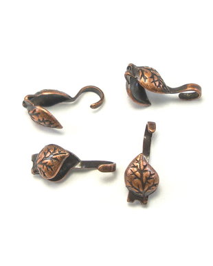 Cupa nod frunza, finisaj cupru antichizat, 10x4 mm – 2 buc (cod 12-10)