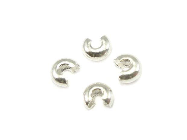 Acoperitor de crimp placat cu argint, 4 mm – 2 buc (cod 12-21)