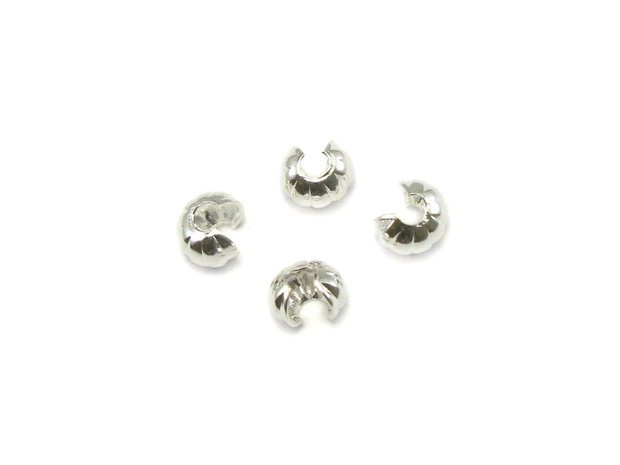 Acoperitor de crimp cu striatii, placat cu argint, 3 mm – 2 buc (cod 12-23)