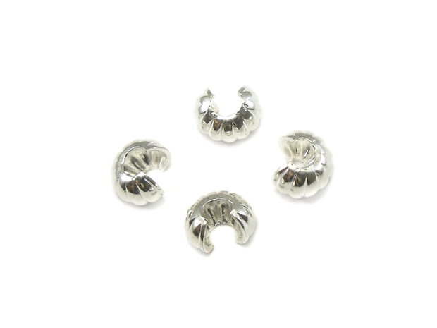 Acoperitor de crimp cu striatii, placat cu argint, 4 mm – 2 buc (cod 12-24)