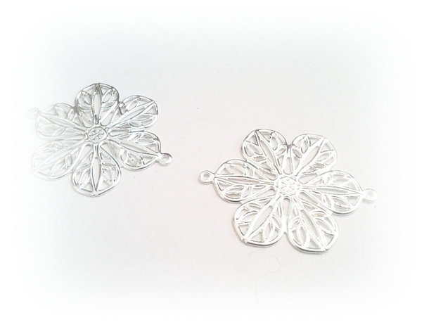 1b Link filigranat placat argint '' floare '' 26 x 22 mm