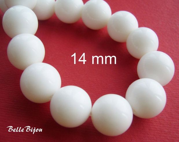 Agate albe 14 mm