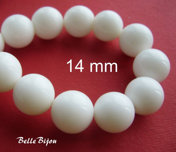 Agate albe 14 mm