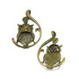 Pandantiv bufnita, finisaj bronz, 47x32 mm (cod 11-17)