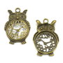 Pandantiv bufnita, finisaj bronz, 48x33 mm (cod 11-18)