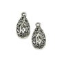 Pandantiv lacrima, argintiu antichizat, 23x11 mm (cod 11-25)