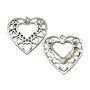 Pandantiv inima, argintiu antichizat, 30x29 mm (cod 11-27)