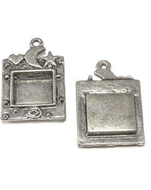 Pandantiv rama, argintiu antichizat, 35x24 mm (cod 11-35)