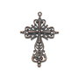 Pandantiv cruce, finisaj cupru antichizat, 64x42 mm (cod 11-40)