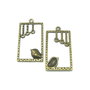 Pandantiv pasare, finisaj bronz, 34x19 mm (cod 11-47)