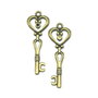 Pandantiv cheie, finisaj bronz, 40x14 mm (cod 11-50)