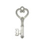 Pandantiv cheie, argintiu antichizat, 45x18 mm (cod 11-55)