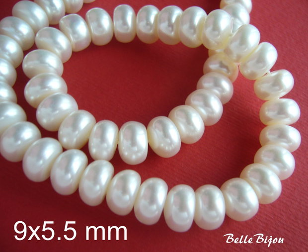 Perle de cultura rondele 9x5.5 mm