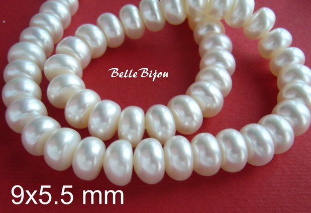 Perle de cultura rondele 9x5.5 mm