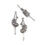 Pandantiv balerina, argintiu antichizat, 40x11 mm (cod 11-68)