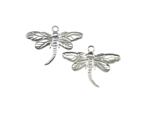 Charm libelula, placat cu argint, 18,5x26 mm (cod 9-1)