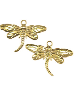 Charm libelula, placat cu aur, 18,5x26 mm (cod 9-2)