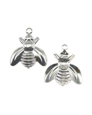 Charm albina, placat cu argint, 18x15 mm (cod 9-3)