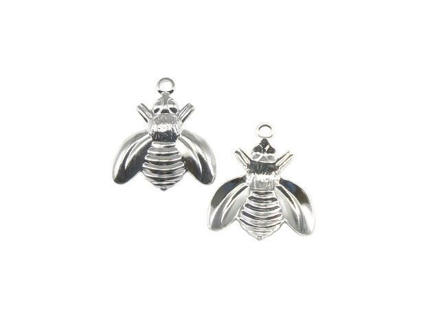 Charm albina, placat cu argint, 18x15 mm (cod 9-3)