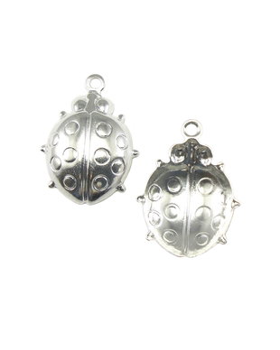 Charm buburuza, placat cu argint, 19x14,5 mm (cod 9-4)