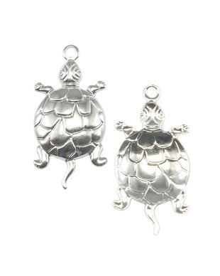 Charm testoasa, placat cu argint, 27x13,5 mm (cod 9-5)