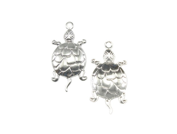 Charm testoasa, placat cu argint, 27x13,5 mm (cod 9-5)