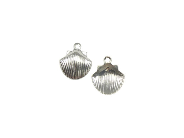 Charm scoica, placat cu argint, 12x10 mm (cod 9-6)