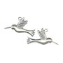 Charm colibri, placat cu argint, 25x19 mm (cod 9-9)