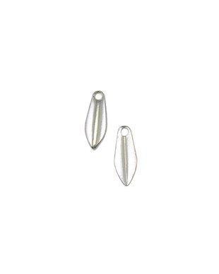 Charm frunzulita, placat cu argint, 9x3 mm (cod 9-12)