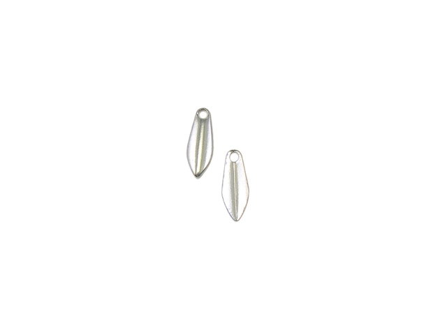 Charm frunzulita, placat cu argint, 9x3 mm (cod 9-12)