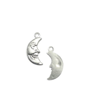 Charm semiluna, placat cu argint, 12,5x6 mm (cod 9-15)