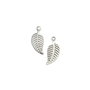 Charm frunza, placat cu argint, 12x6 mm (cod 9-18)