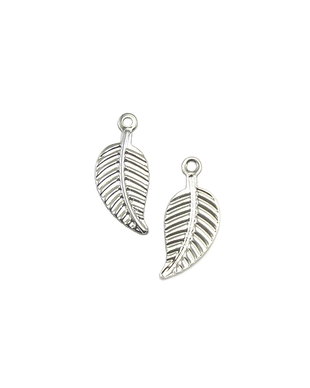 Charm frunza, placat cu argint, 14x6 mm (cod 9-18)