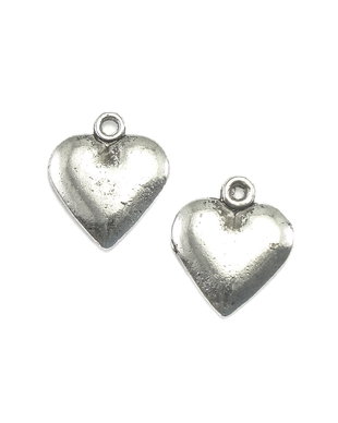 Charm inima, finisaj argintiu antichizat, 16x14 mm (cod 9-20)