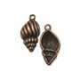 Charm scoica, finisaj cupru antichizat, 25x13 mm (cod 9-23)