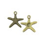 Charm steluta de mare, finisaj bronz, 20x19 mm (cod 9-25)