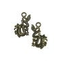 Charm dragon, finisaj bronz, 26x16 mm (cod 9-38)