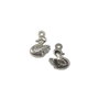 Charm lebada, argintiu antichizat, 15x11 mm (cod 9-43)